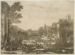 Claude Gellée, French, 1600-1682, Campo Vicino, Rome, 1636, etching printed in black ink on wove