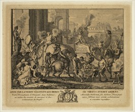 Sébastien Le Clerc, French, 1637-1714, after Charles Le Brun, French, 1619-1690, Alexander Enters