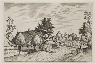 Jan Duetecum, Dutch, Landscape No. 24, ca. 1561, etching and engraving printed in black ink on laid