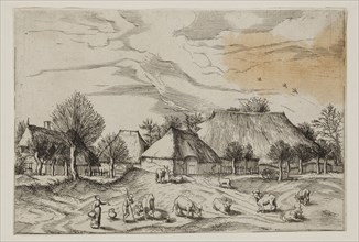 Jan Duetecum, Dutch, Landscape No. 11, ca. 1559, etching and engraving printed in black ink on laid
