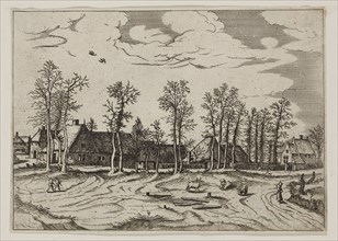 Jan Duetecum, Dutch, Landscape No. 2, ca. 1559, etching and engraving printed in black ink on laid
