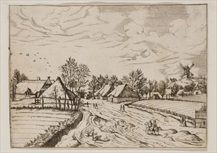 Jan Duetecum, Dutch, Landscape No. 13, ca. 1559, etching and engraving printed in black ink on laid