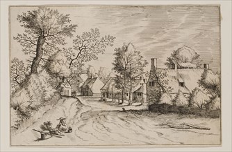 Jan Duetecum, Dutch, Landscape No. 3, ca. 1561, etching and engraving printed in black ink on laid