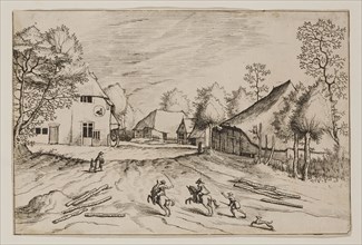 Jan Duetecum, Dutch, Landscape No. 27, ca. 1561, etching and engraving printed in black ink on laid