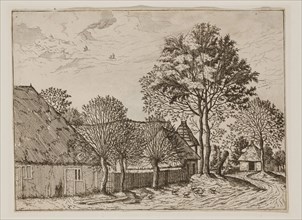 Jan Duetecum, Dutch, Landscape No. 4, ca. 1559, etching and engraving printed in black ink on laid