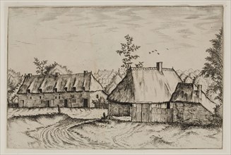 Jan Duetecum, Dutch, Landscape No. 18, ca. 1561, etching and engraving printed in black ink on laid