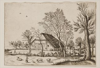 Jan Duetecum, Dutch, Landscape No. 10, ca. 1559, etching printed in black ink on laid paper, Sheet