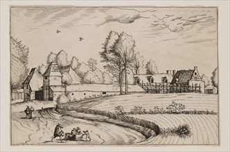Jan Duetecum, Dutch, Landscape No. 13, ca. 1561, etching and engraving printed in black ink on laid