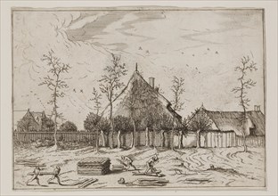 Jan Duetecum, Dutch, Landscape No. 3, ca. 1559, etching and engraving printed in black ink on laid