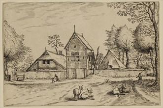 Jan Duetecum, Dutch, Landscape No. 12, ca. 1561, etching and engraving printed in black ink on laid