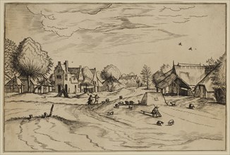 Jan Duetecum, Dutch, Landscape No. 16, ca. 1561, etching and engraving printed in black ink on laid