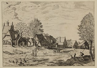 Jan Duetecum, Dutch, Landscape No. 28, ca. 1561, etching and engraving printed in black ink on laid