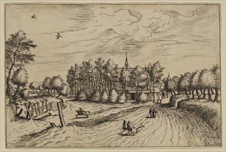 Jan Duetecum, Dutch, Landscape No. 25, ca. 1561, etching and engraving printed in black ink on laid