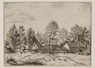 Jan Duetecum, Dutch, Landscape No. 1, ca. 1559, etching and engraving printed in black ink on laid