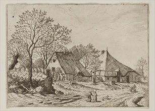 Jan Duetecum, Dutch, Landscape No. 14, ca. 1559, etching and engraving printed in black ink on laid