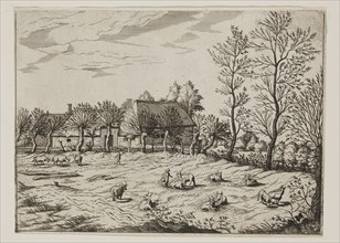 Jan Duetecum, Dutch, Landscape No. 6, ca. 1559, etching printed in black ink on laid paper, Sheet