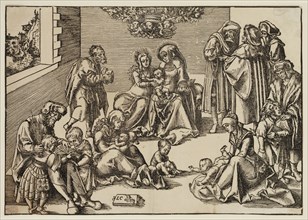 Lucas Cranach the Elder, German, 1472-1553, The Holy Kinship, between 1472 and 1553, woodcut