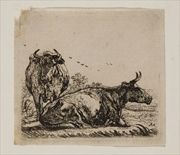 Aelbert Cuyp, Dutch, 1620-1691, Cows, between 1620 and 1691, etching printed in black ink on laid