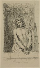 Eugène Delacroix, French, 1798-1863, Le Christ du roseau, 1833, etching printed in black ink on