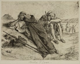 Eugène Delacroix, French, 1798-1863, Arabes d'Oran, 1833, etching, roulette, and drypoint printed