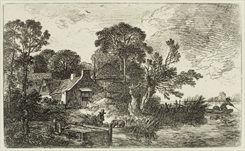 Christian Wilhelm Ernst Dietrich, German, 1712-1774, House by a River, 1744, etching printed in