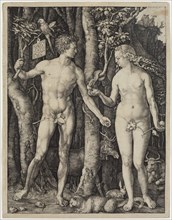 Albrecht Dürer, German, 1471-1528, Adam and Eve, 1504, engraving printed in black ink on laid
