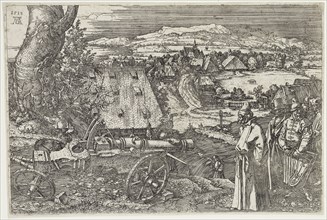 Albrecht Dürer, German, 1471-1528, Landscape with Cannon, 1518, etching printed in black ink on