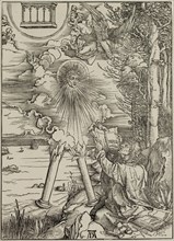 Albrecht Dürer, German, 1471-1528, Saint John Devouring the Book, ca. 1498, woodcut printed in