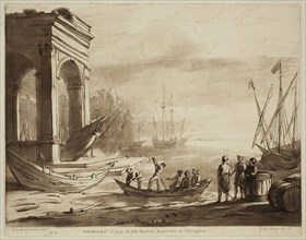 Richard Earlom, English, 1743 - 1822, after Claude Gellée, French, 1600-1682, The Merchants, ca.