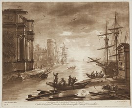 Richard Earlom, English, 1743 - 1822, after Claude Gellée, French, 1600-1682, Harbor Scene at