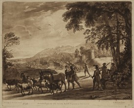 Richard Earlom, English, 1743 - 1822, after Claude Gellée, French, 1600-1682, Sportsmen Halting, ca