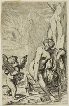 Odoardo Fialetti, Italian, 1573-1638, Venus Covering Sleeping Amor, between 1573 and 1638, etching