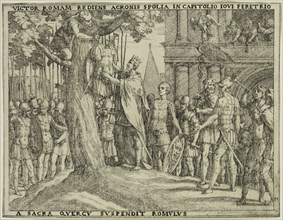 Giovanni Battista Fontana, Italian, 1524-1587, Romulus Hangs Acron's Armor on the Sacred Oak at the
