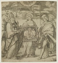 Jacopo Francia, Italian, 1484-1557, The Patron Saints of Bologna, between 1484 and 1557, engraving