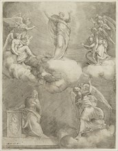 Giovanni Battista Franco, Italian, 1510-1580, The Annunciation, between 1510 and 1580, engraving