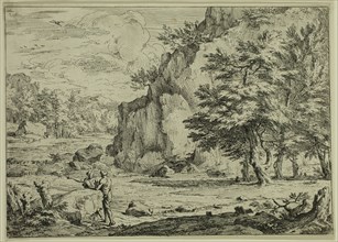 Abraham Genoels, Flemish, 1640-1723, The Large Rock, between 1640 and 1723, etching printed in