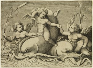 Adamo Scultori, Italian, 1530-1585, after Giulio Romano, Italian, 1499-1546, Cupids Sporting with a