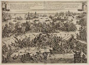 Giacinto Gimignani, Italian, 1611-1681, Battle of Covensteyn in 1585, 1647, etching printed in