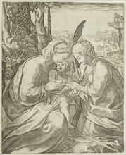 Giorgio Ghisi, Italian, 1520-1582, after Correggio, Italian, ca. 1489-1534, The Mystic Marriage of