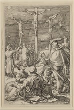 Hendrick Goltzius, Dutch, 1558-1617, Crucifixion, between 1596 and 1599, engraving printed in black