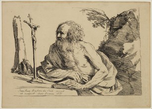 Guercino (Giovanni Francesco Barbieri), Italian, 1591-1666, Saint Jerome, 1637, etching printed in