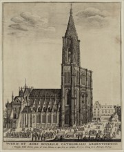 Wenceslaus Hollar, German, 1607-1677, Strassburg Cathedral, 1645, etching printed in black ink on