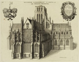 Wenceslaus Hollar, German, 1607-1677, Old Saint Paul's, Exterior: East, ca. 1658, etching printed