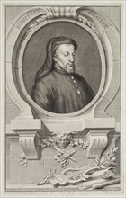 Jacob Houbraken, Dutch, 1698-1780, Geoffrey Chaucer, 1741, engraving and etching printed in black