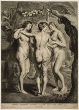 Pieter de, II Jode, Flemish, 1601-1674, The Three Graces, after 1636, engraving printed in black