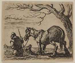 Pieter de Laer, Dutch, 1592-1642, Peasant Leading a Horse, between 1592 and 1642, etching printed