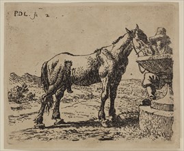 Pieter de Laer, Dutch, 1592-1642, Horse Drinking, between 1592 and 1642, etching printed in black