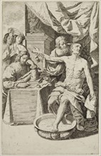Ludovico Lana, Italian, 1597-1646, Death of Seneca, 17th century, etching printed in black ink on