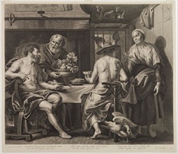 Nicolaes Lauwers, Flemish, 1600-1652, after Jacob Jordaens, Flemish, 1593-1678, Jupiter and Mercury