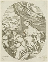 Carlo Maratta, Italian, 1625-1713, Virgin, Child and Saint John, 1647, etching printed in black ink